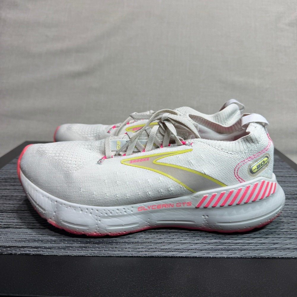 Brooks Glycerin GTS Stealthfit 20 Shoes - Women 7.5 - White Pink 1203711B067 Run